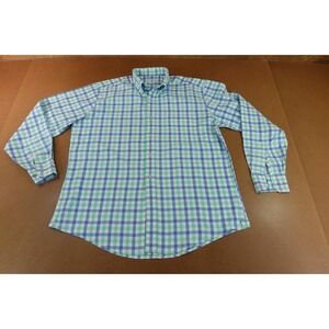 Southern Tide Mens Large Multicolor Plaid Classic Fit Button Down Shirt *Flaw